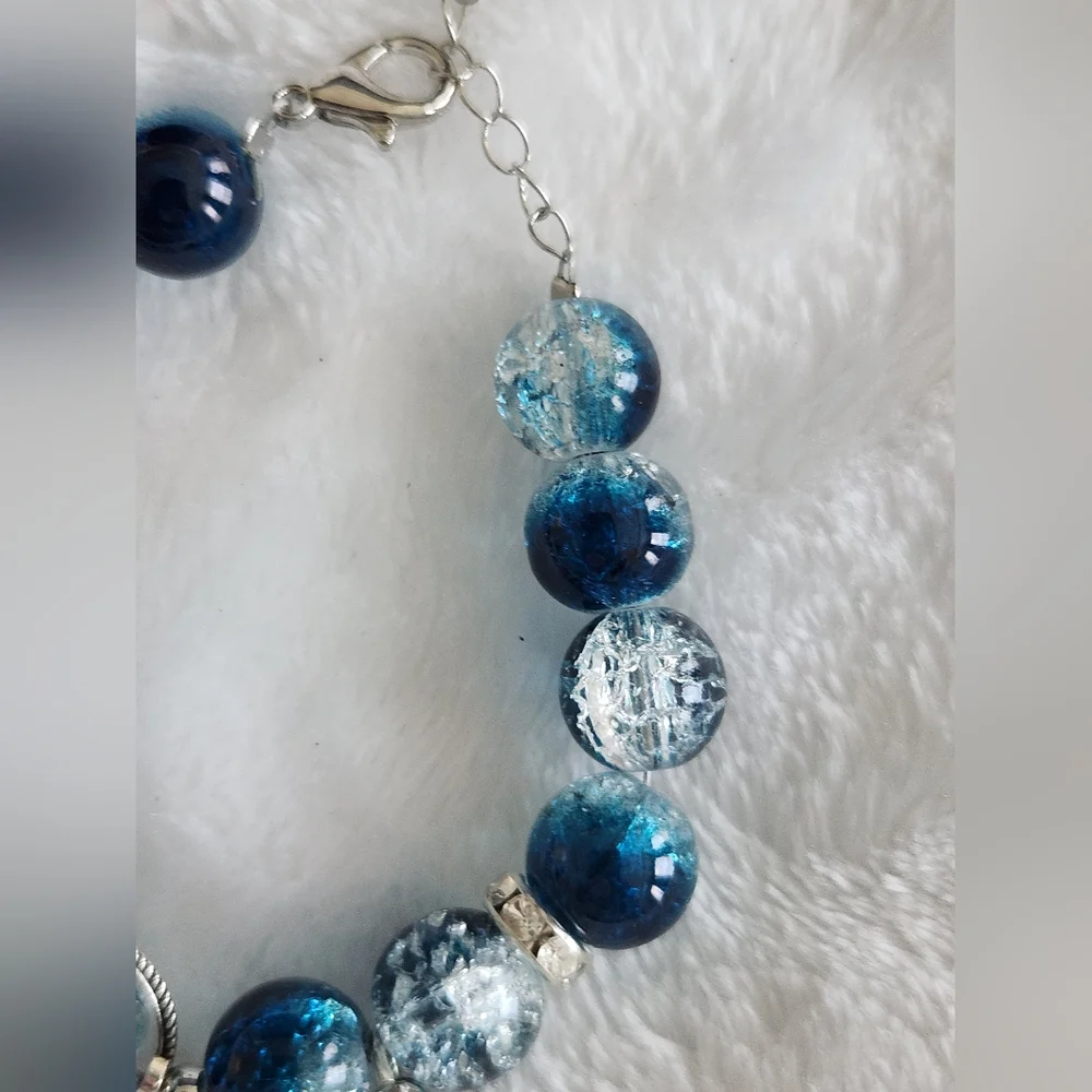 Blue Bead Starfish Adjustable Bracelet - Picture 3 of 6